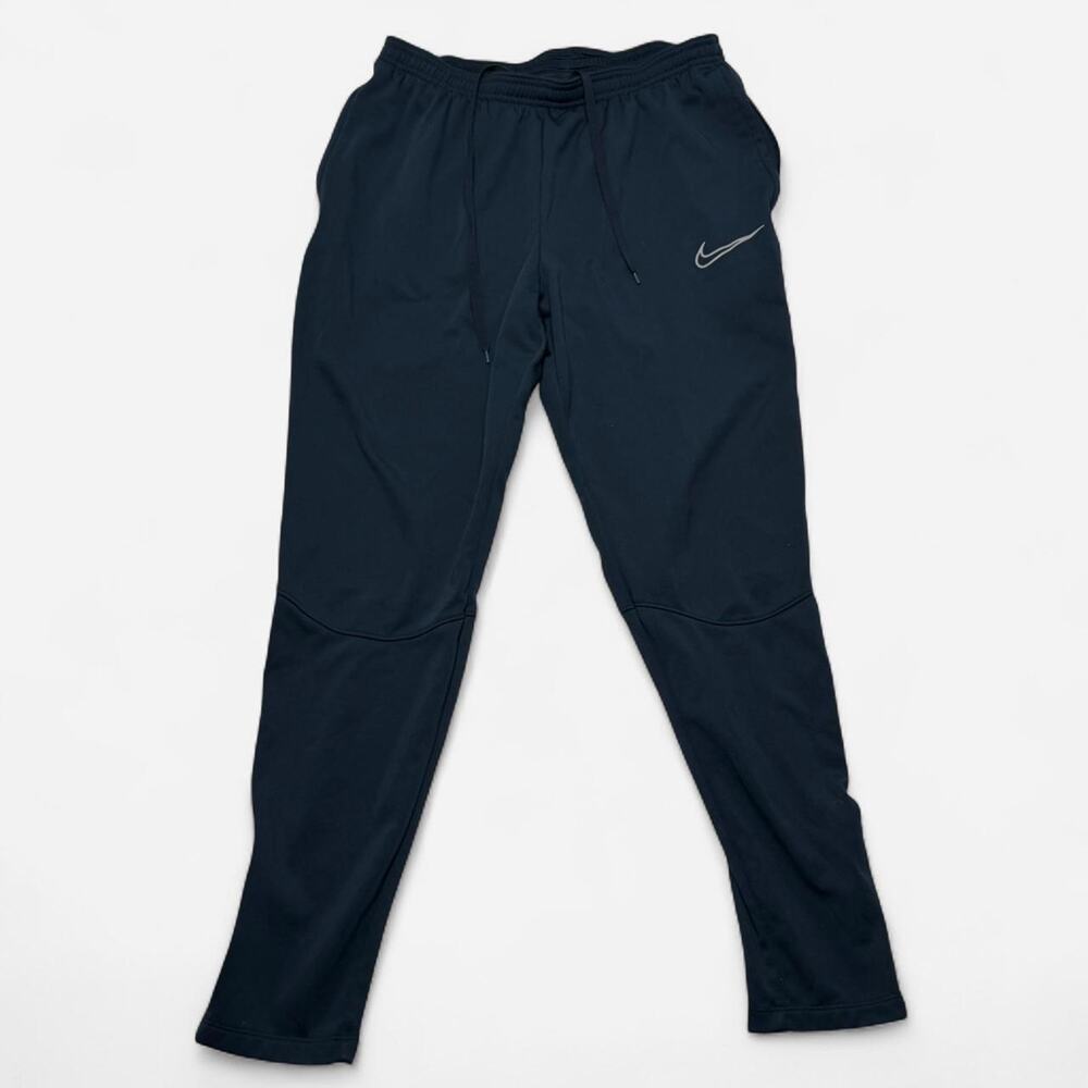Nike navy tapered athletic training pants zip ankle joggers men’s medium fit